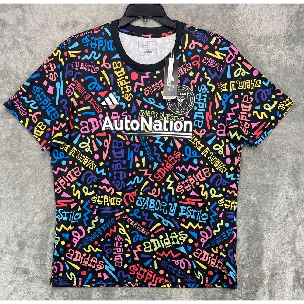 adidas Men’s Black Multicolor Graphic Soccer Jersey